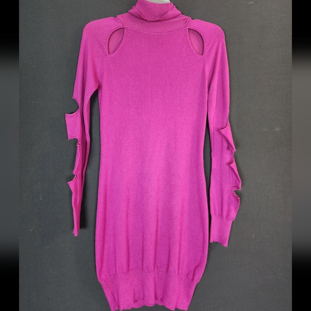 Derek Heart Magenta Sweater Dress Turtleneck, M